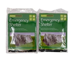 Set of 2 Outdoor Essentials Emergency Shelter 8 ft x 5 ft with 20 ft cord NEW
